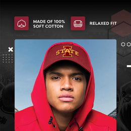 Iowa State Cyclones NCAA Adult Relaxed Fit Logo Hat - Cardinal