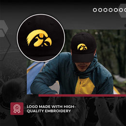 Iowa Hawkeyes NCAA Adult Relaxed Fit Logo Hat - Black