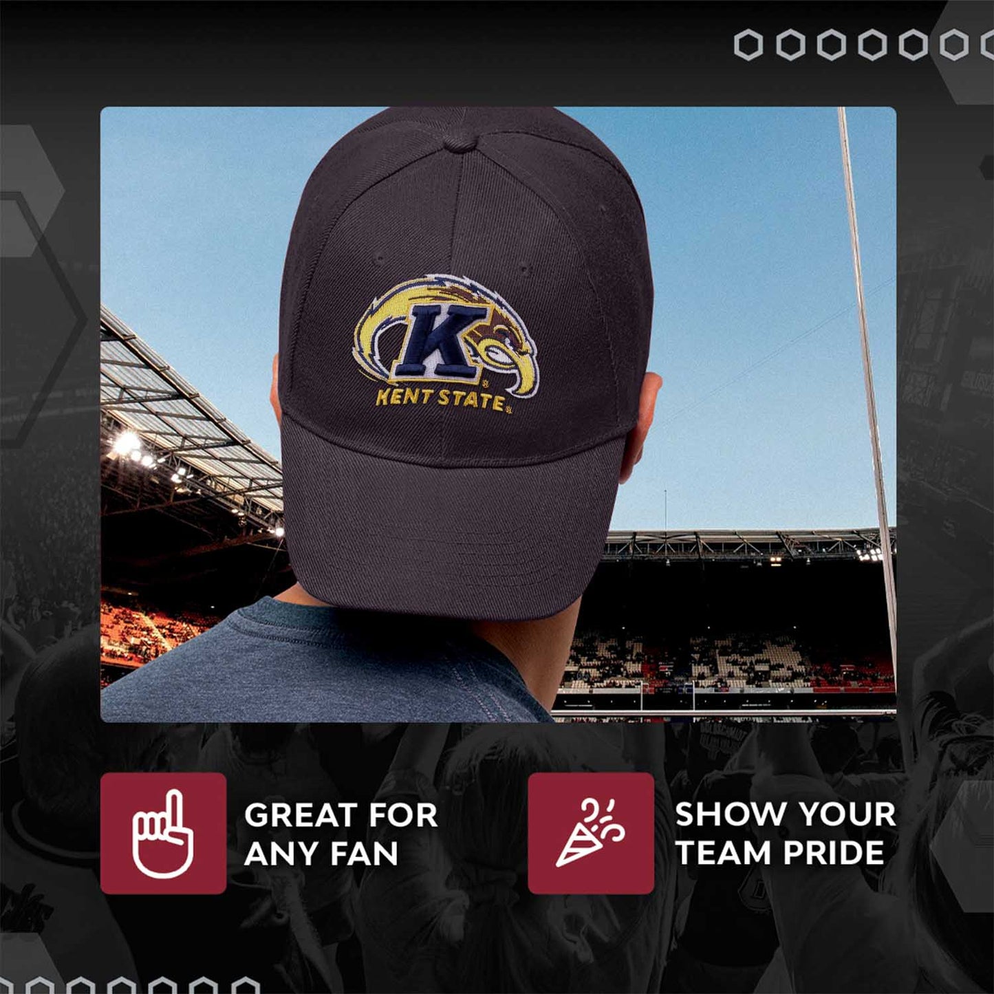 Kent State Golden Flashes NCAA Adult Relaxed Fit Logo Hat - Navy