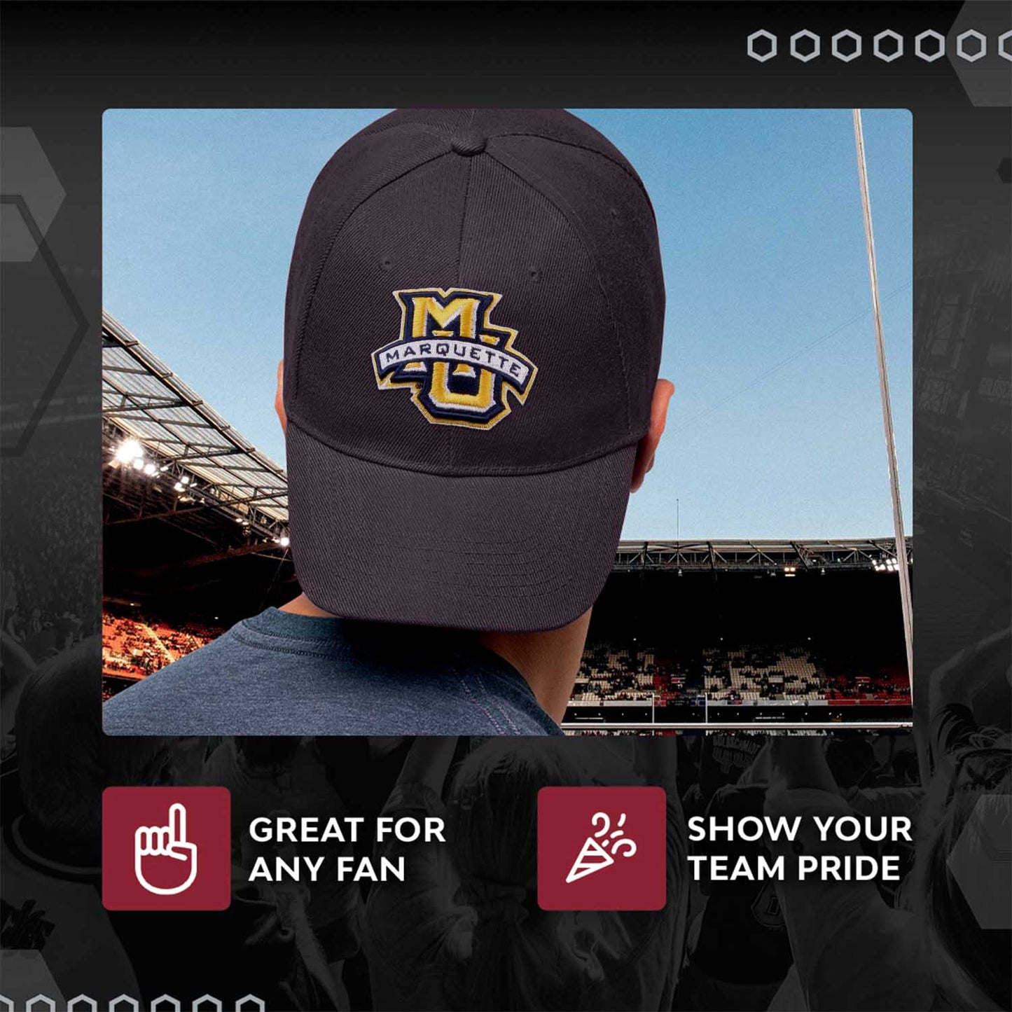 Marquette Golden Eagles NCAA Adult Relaxed Fit Logo Hat - Navy