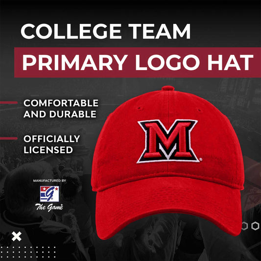 Miami Redhawks NCAA Adult Relaxed Fit Logo Hat - Red