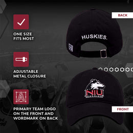 Northern Illinois Huskies NCAA Adult Relaxed Fit Logo Hat - Black
