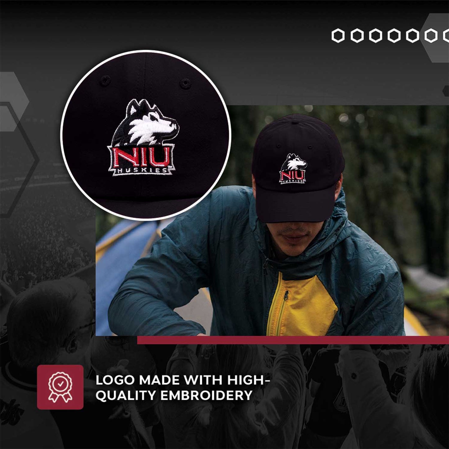 Northern Illinois Huskies NCAA Adult Relaxed Fit Logo Hat - Black