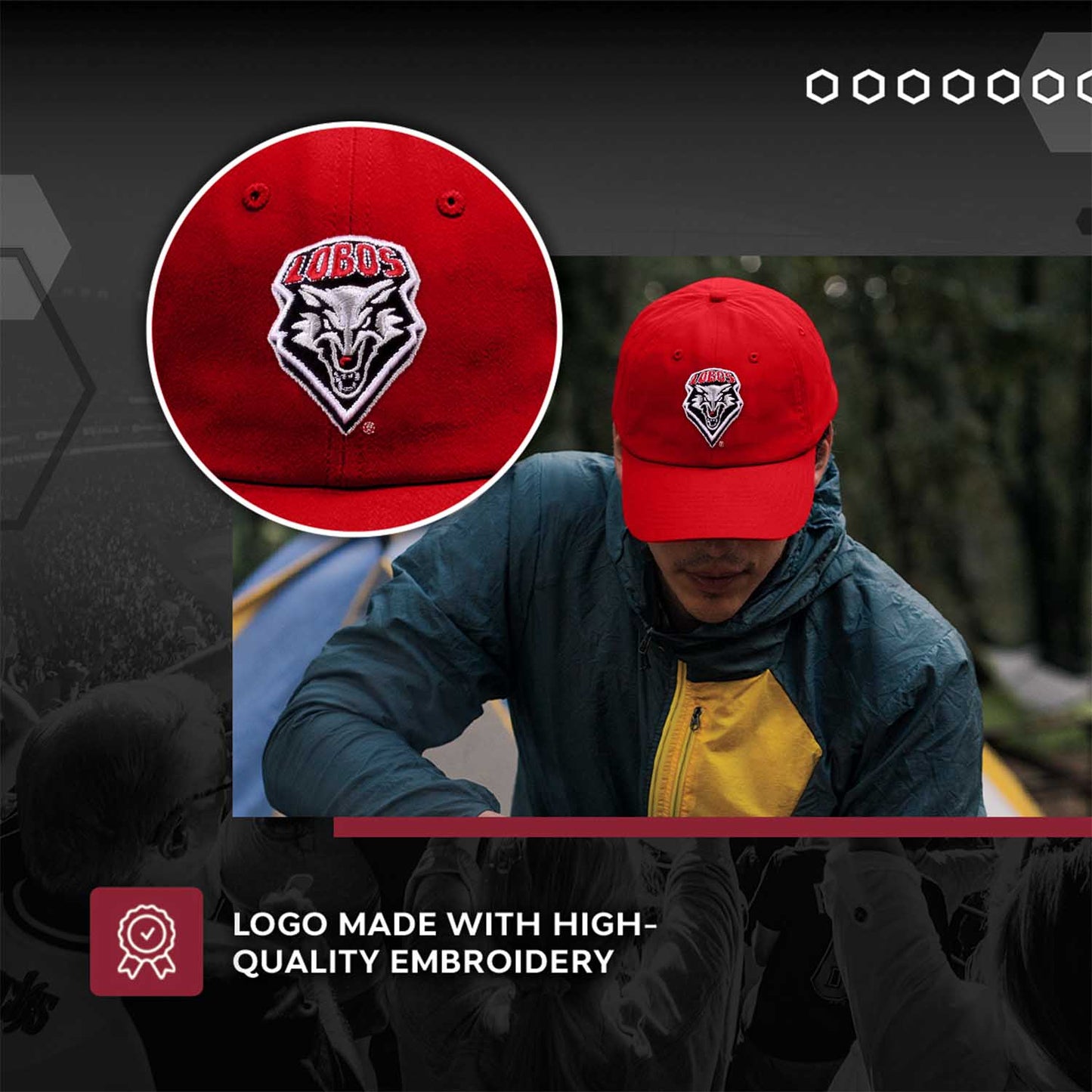 New Mexico Lobos NCAA Adult Relaxed Fit Logo Hat - Red