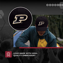 Purdue Boilermakers NCAA Adult Relaxed Fit Logo Hat - Black