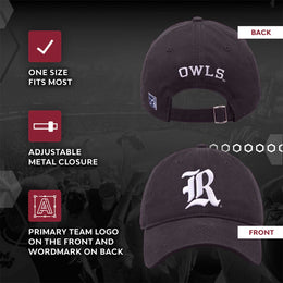 Rice Owls NCAA Adult Relaxed Fit Logo Hat - Navy