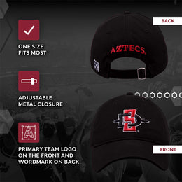 San Diego State Aztecs NCAA Adult Relaxed Fit Logo Hat - Black