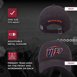 UTEP Miners NCAA Adult Relaxed Fit Logo Hat - Navy