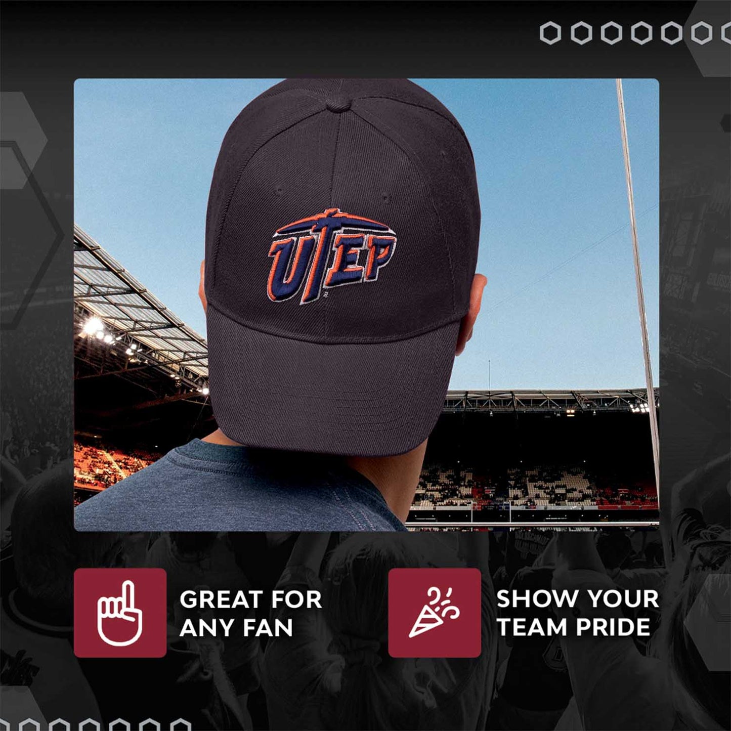 UTEP Miners NCAA Adult Relaxed Fit Logo Hat - Navy