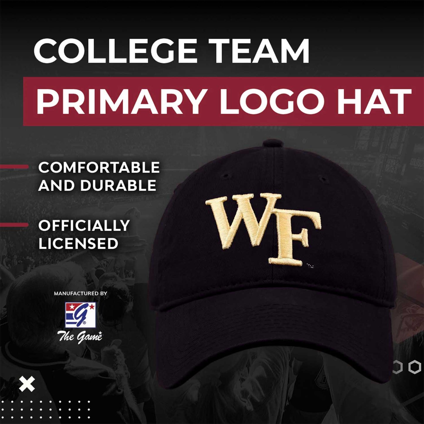 Wake Forest Demon Deacons NCAA Adult Relaxed Fit Logo Hat - Black