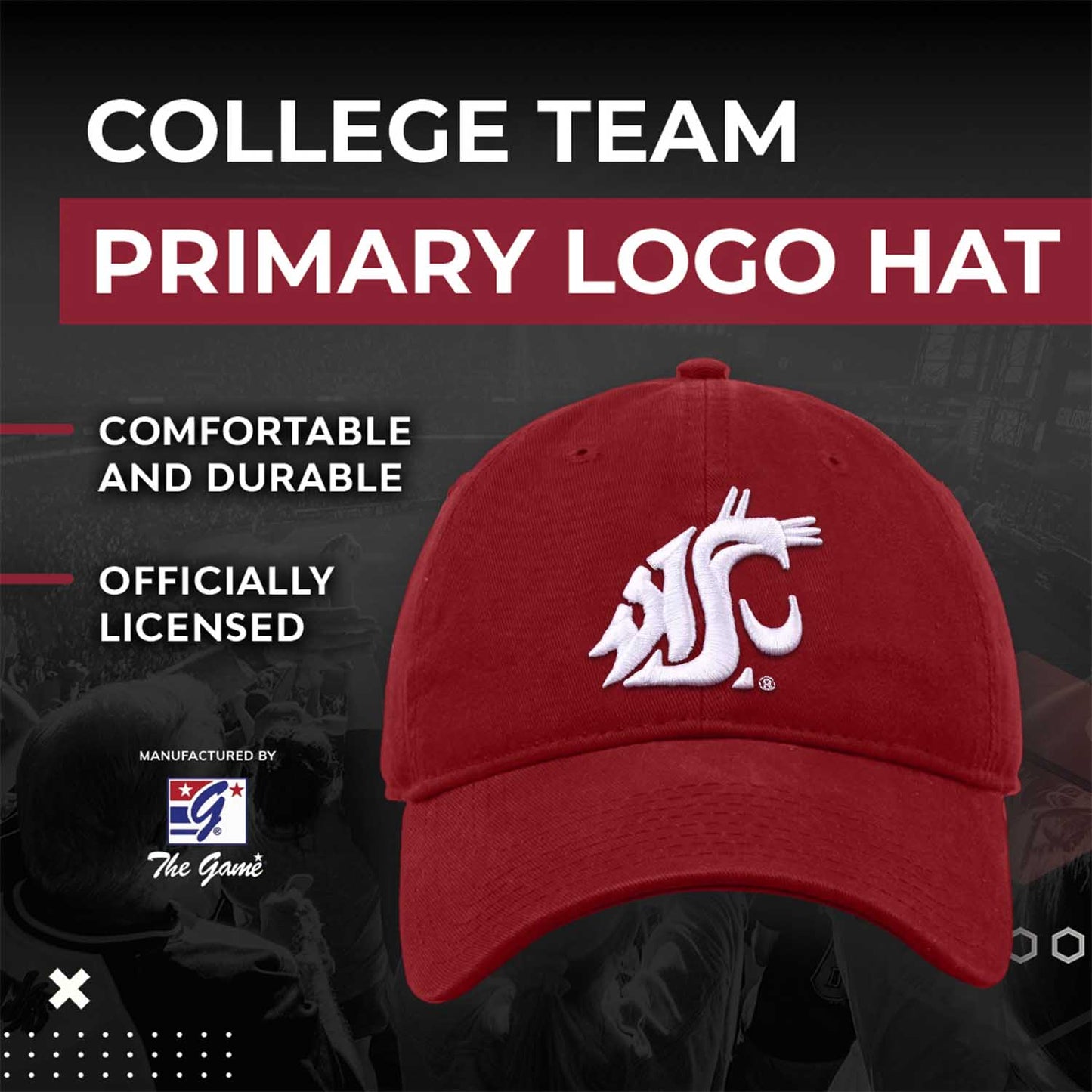 Washington State Cougars NCAA Adult Relaxed Fit Logo Hat - Cardinal