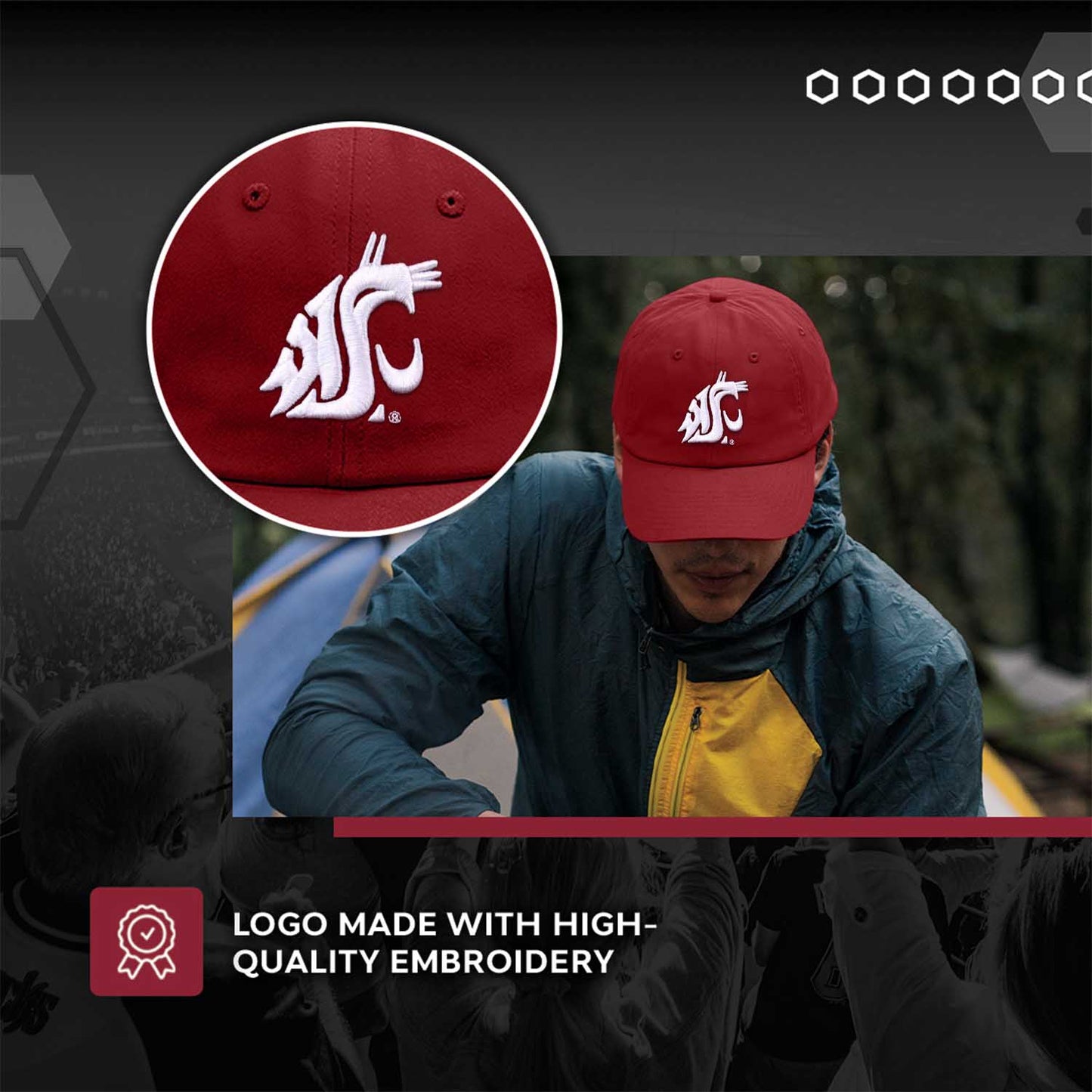 Washington State Cougars NCAA Adult Relaxed Fit Logo Hat - Cardinal