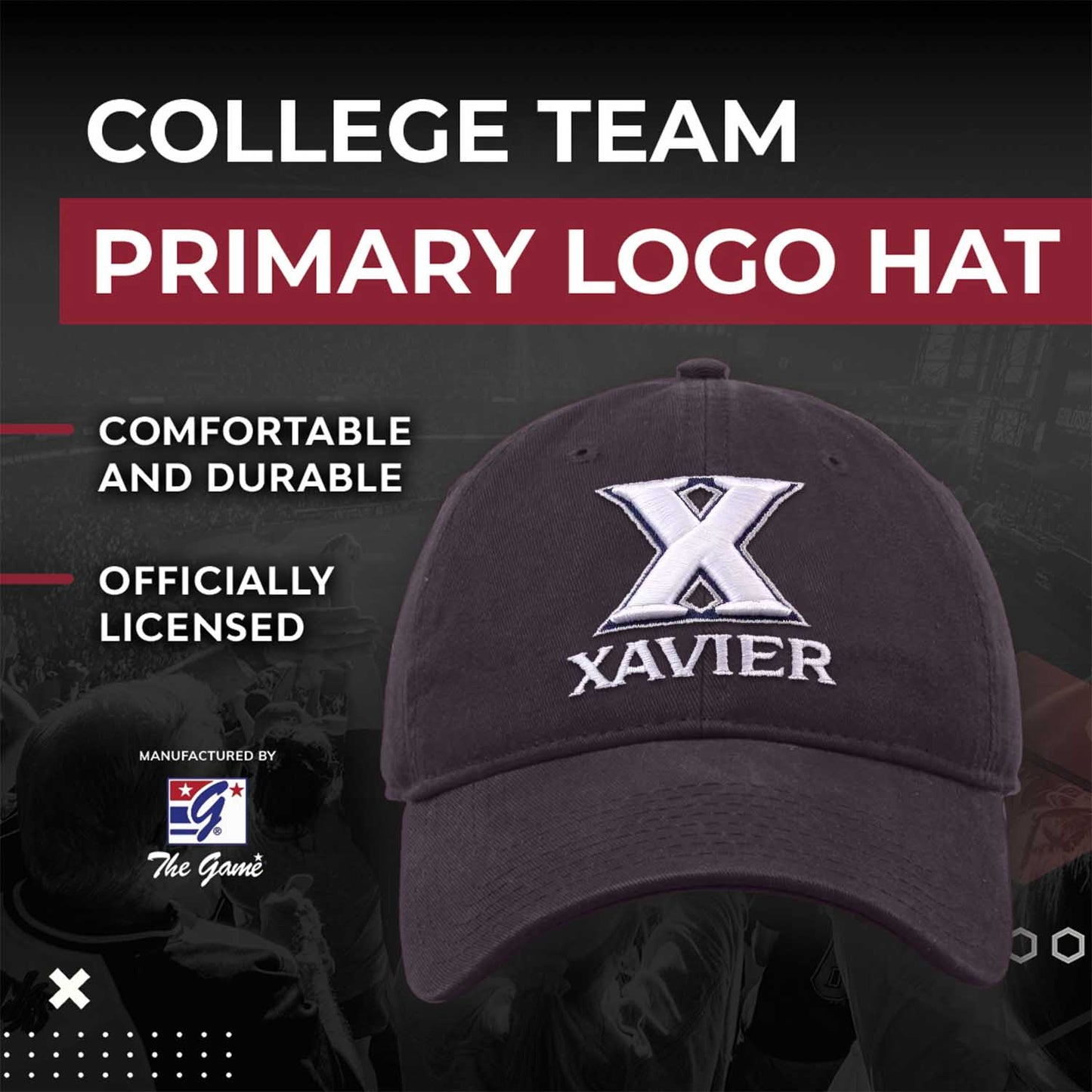 Xavier Musketeers NCAA Adult Relaxed Fit Logo Hat - Navy