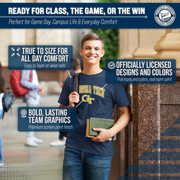 Georgia Tech Yellowjackets NCAA Adult Gameday Cotton T-Shirt - Navy