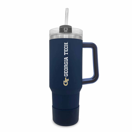 Georgia Tech Yellowjackets College & University 40 oz Travel Tumbler With Handle - Navy