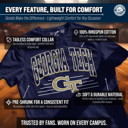 Georgia Tech Yellowjackets NCAA Adult Unisex Overtime Classics T-Shirt - Navy