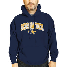Georgia Tech Yellowjackets NCAA Adult Tackle Twill Hooded Sweatshirt - Navy