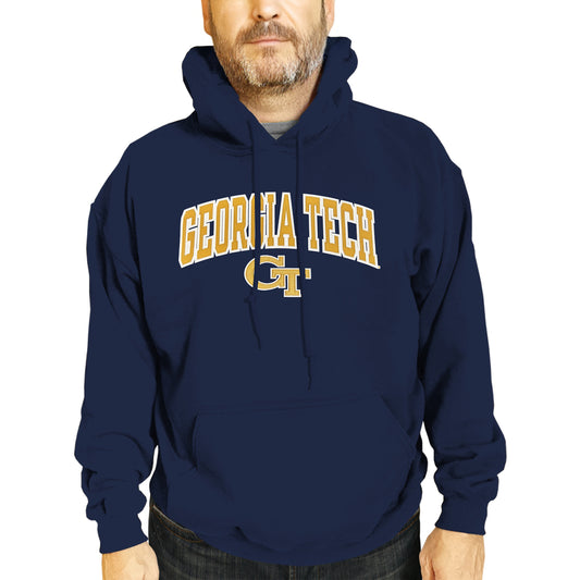 Georgia Tech Yellowjackets NCAA Adult Tackle Twill Hooded Sweatshirt - Navy