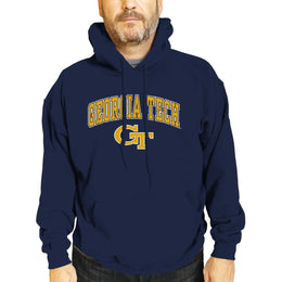 Georgia Tech Yellowjackets Adult Arch & Logo Soft Style Gameday Hooded Sweatshirt - Navy