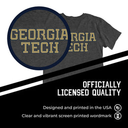 Georgia Tech Yellowjackets Campus Colors NCAA Adult Cotton Blend Charcoal Tagless T-Shirt - Charcoal