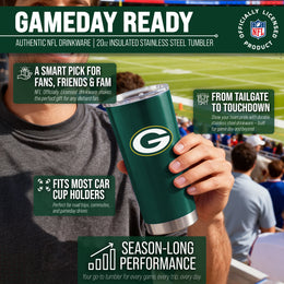 Green Bay Packers NFL 20oz Gameday Stainless Steel Tumbler - Hunter Green