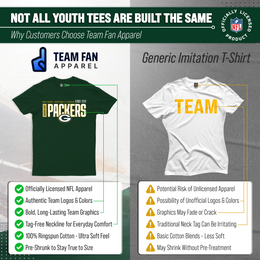 Green Bay Packers NFL Youth Modern Endzone Football T-Shirt Unisex Tag Free Comfortable - Forest Green