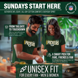 Green Bay Packers NFL Adult Modern Endzone Tag-Less T-Shirt - Forest Green