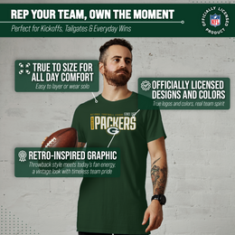 Green Bay Packers NFL Adult Modern Endzone Tag-Less T-Shirt - Forest Green
