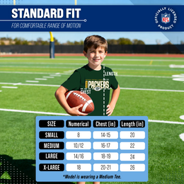 Green Bay Packers NFL Youth Modern Endzone Football T-Shirt Unisex Tag Free Comfortable - Forest Green