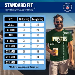 Green Bay Packers NFL Adult Modern Endzone Tag-Less T-Shirt - Forest Green