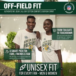 Green Bay Packers NFL Adult Distressed Helmet Tag-Less T-Shirt - Cream