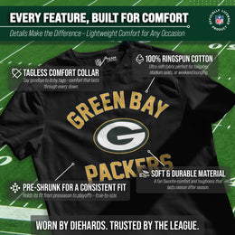 Green Bay Packers NFL Adult Gameday T-Shirt - Black