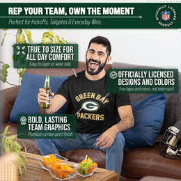 Green Bay Packers NFL Adult Gameday T-Shirt - Black