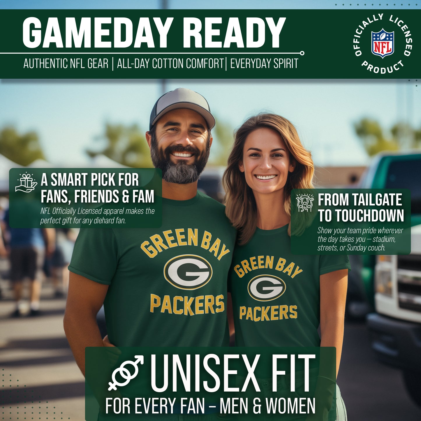 Green Bay Packers NFL Adult Gameday T-Shirt - Forest Green