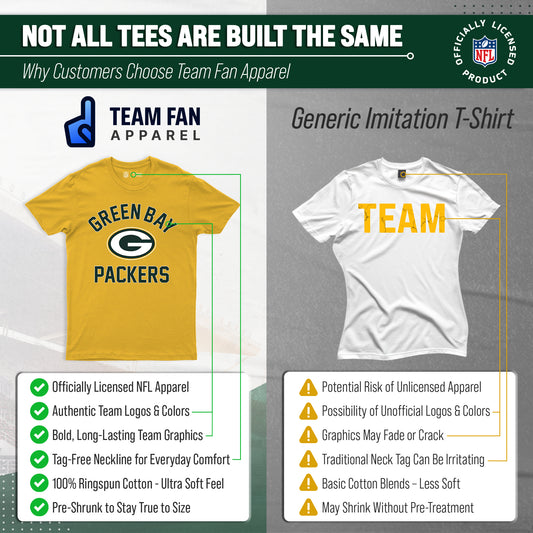 Green Bay Packers NFL Adult Gameday T-Shirt - Gold