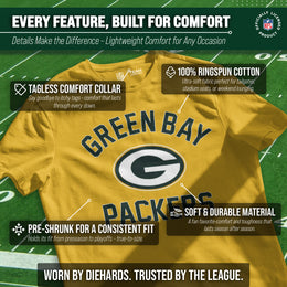 Green Bay Packers NFL Adult Gameday T-Shirt - Gold