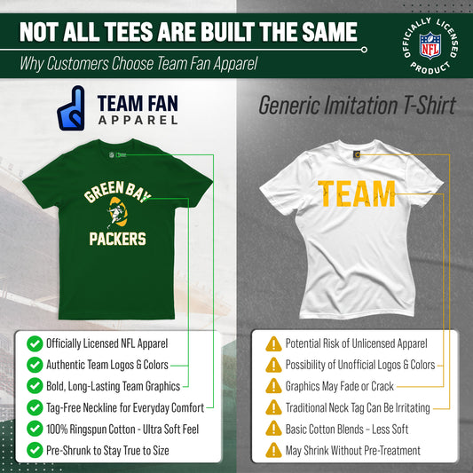 Green Bay Packers NFL Adult Retro Gameday Unisex T-Shirt - Forest Green