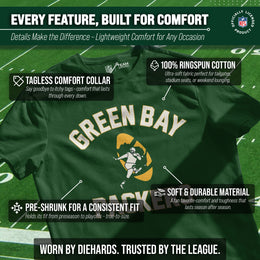Green Bay Packers NFL Adult Retro Gameday Unisex T-Shirt - Forest Green