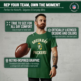 Green Bay Packers NFL Adult Retro Gameday Unisex T-Shirt - Forest Green