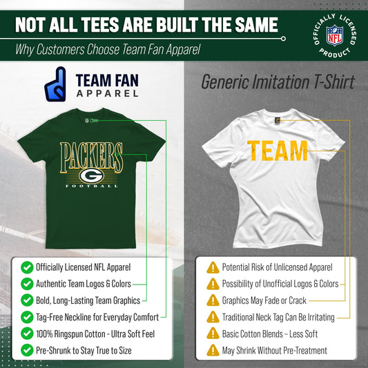 Green Bay Packers NFL Adult Overtime Blueprint Tag-Less T-Shirt - Forest Green