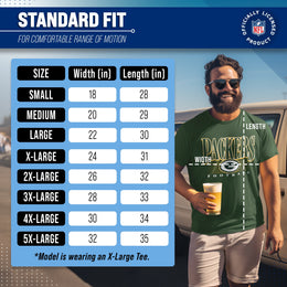 Green Bay Packers NFL Adult Overtime Blueprint Tag-Less T-Shirt - Forest Green