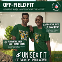 Green Bay Packers NFL Adult Retro Triangle Unisex T-Shirt - Forest Green