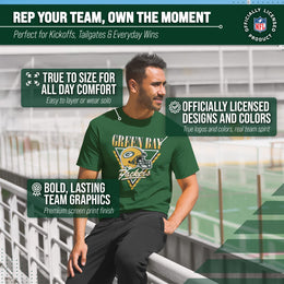 Green Bay Packers NFL Adult Retro Triangle Unisex T-Shirt - Forest Green