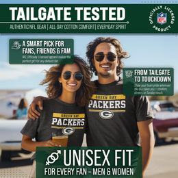 Green Bay Packers NFL Adult Team Block Tagless T-Shirt - Charcoal