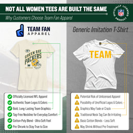 Green Bay Packers NFL Womens Distressed Helmet Tag-Less Soft T-Shirt - Birch