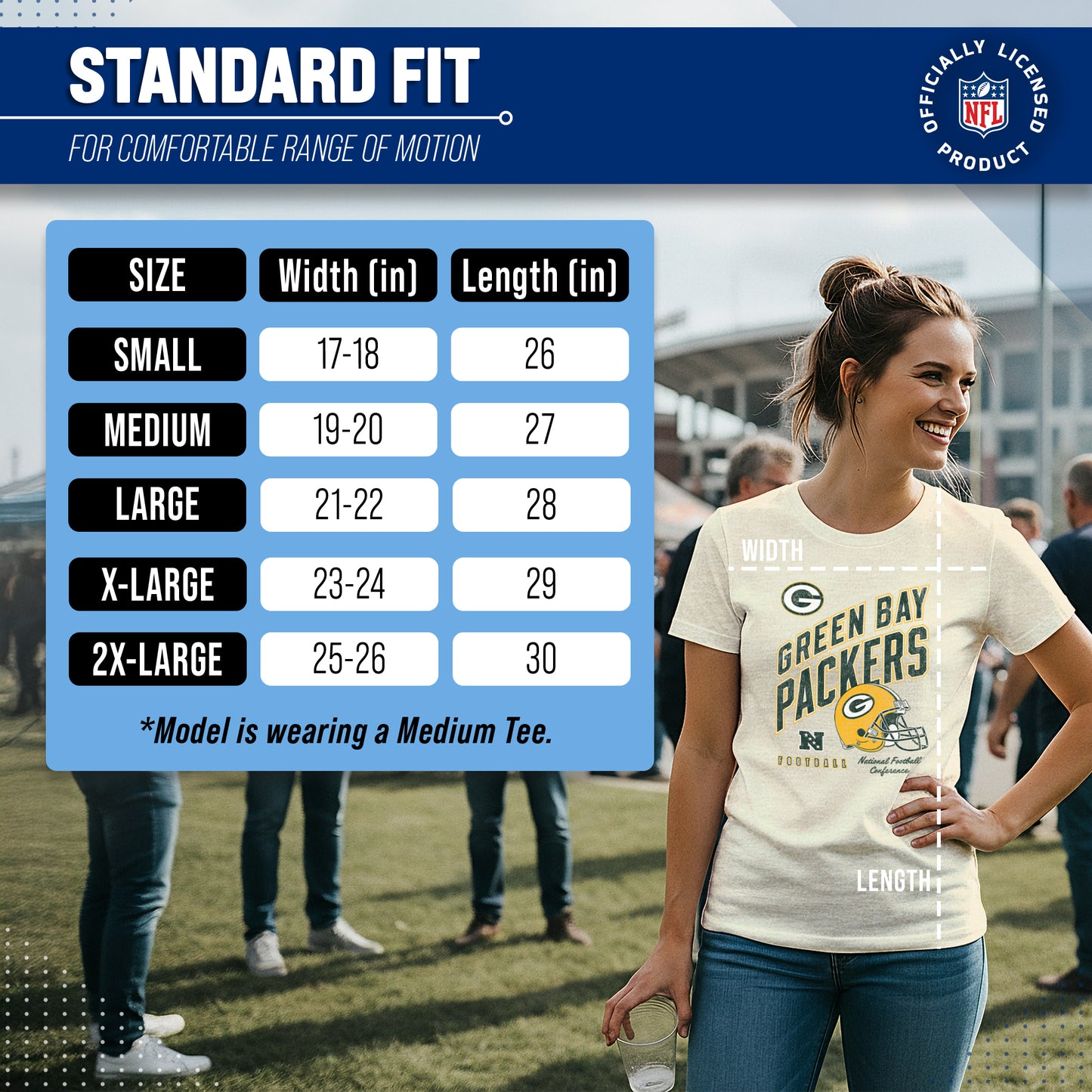 Green Bay Packers NFL Womens Distressed Helmet Tag-Less Soft T-Shirt - Birch