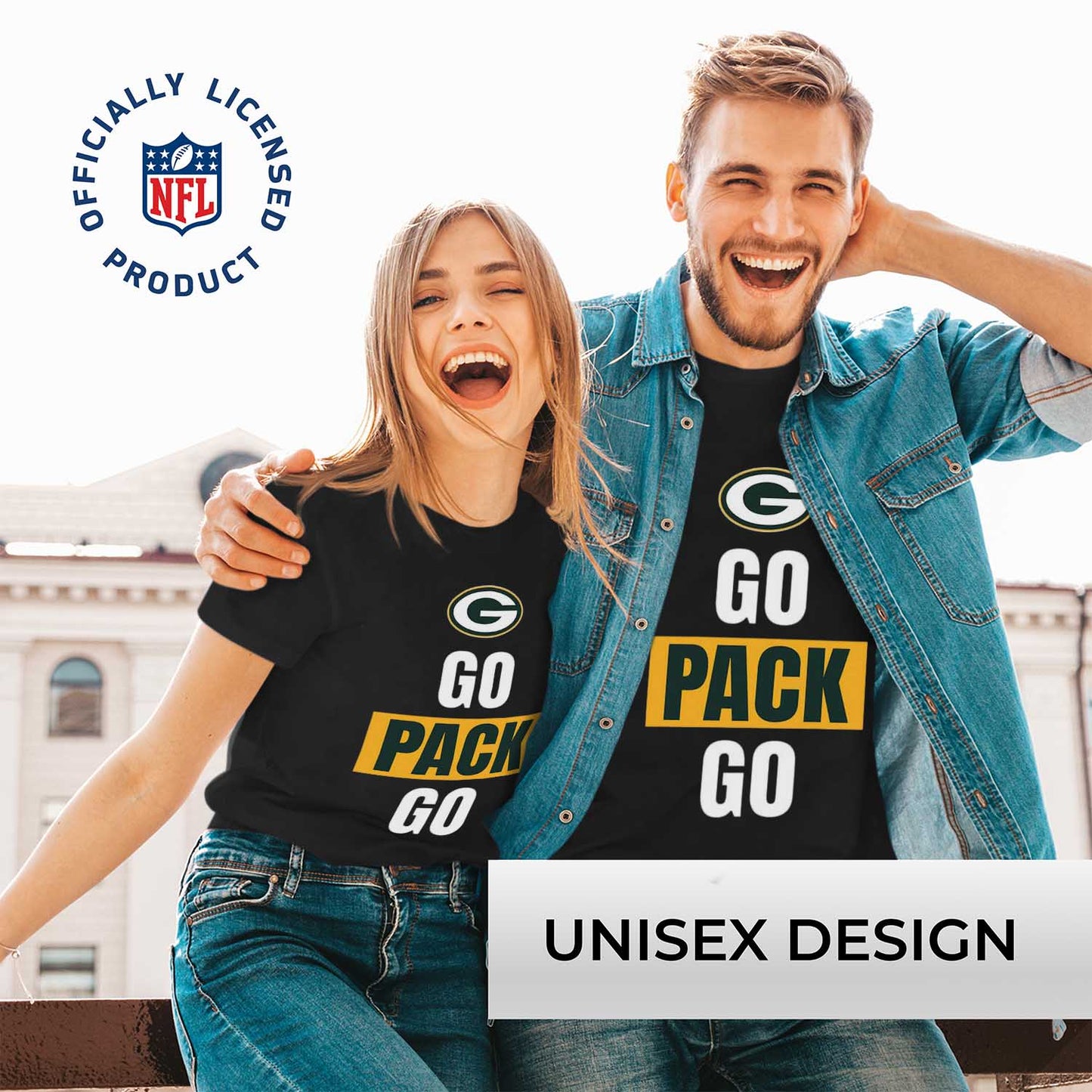 Green Bay Packers NFL Adult Team Slogan Unisex T-Shirt - Black