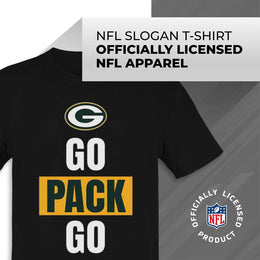 Green Bay Packers NFL Adult Team Slogan Unisex T-Shirt - Black