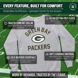 Green Bay Packers NFL Adult Gameday Football Crewneck Sweatshirt - Gray