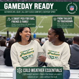 Green Bay Packers NFL Womens Vintage Charm Slouchy Crewneck - Birch